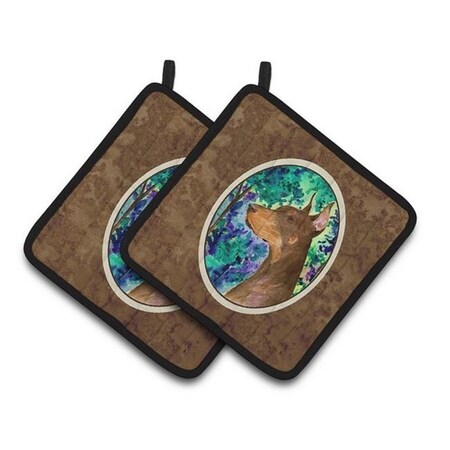 Carolines Treasures Carolines Treasures SS8457PTHD Doberman Pair of Pot Holders; 7.5 x 3 x 7.5 in. SS8457PTHD